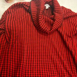 Calvin Klein Red and Black Cowl Neck Sweater